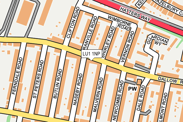 LU1 1NP map - OS OpenMap – Local (Ordnance Survey)