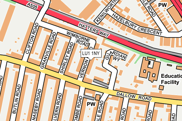 LU1 1NY map - OS OpenMap – Local (Ordnance Survey)