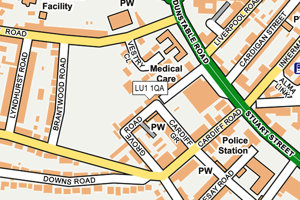 LU1 1QA map - OS OpenMap – Local (Ordnance Survey)