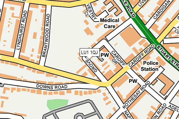 LU1 1QJ map - OS OpenMap – Local (Ordnance Survey)