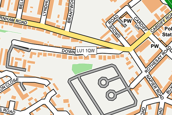 LU1 1QW map - OS OpenMap – Local (Ordnance Survey)