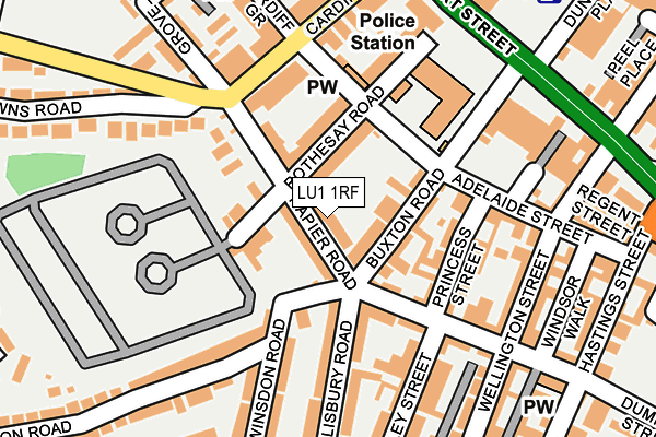 LU1 1RF map - OS OpenMap – Local (Ordnance Survey)