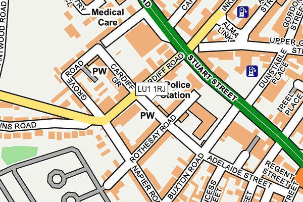 LU1 1RJ map - OS OpenMap – Local (Ordnance Survey)