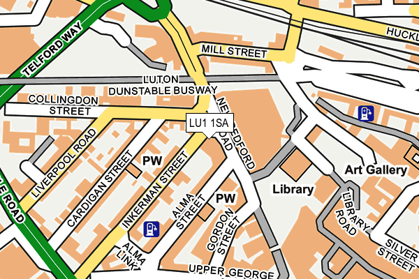 LU1 1SA map - OS OpenMap – Local (Ordnance Survey)