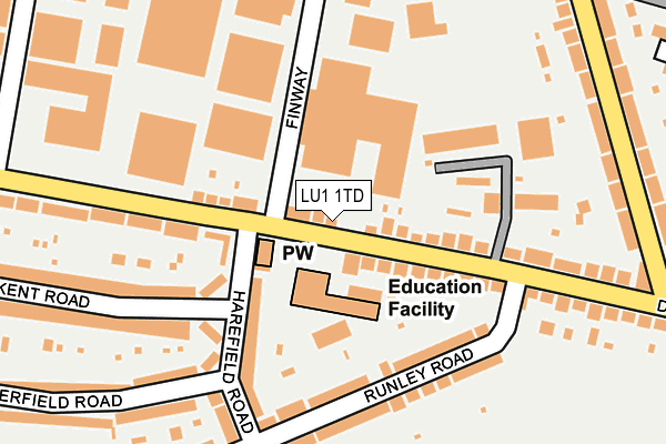LU1 1TD map - OS OpenMap – Local (Ordnance Survey)