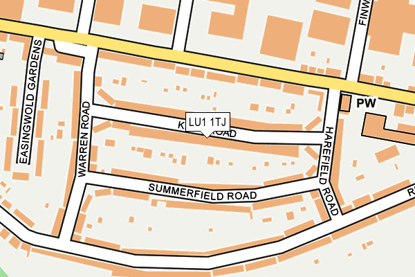 LU1 1TJ map - OS OpenMap – Local (Ordnance Survey)