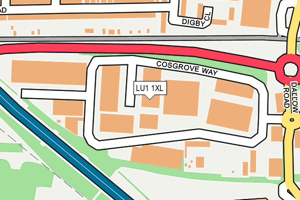 LU1 1XL map - OS OpenMap – Local (Ordnance Survey)