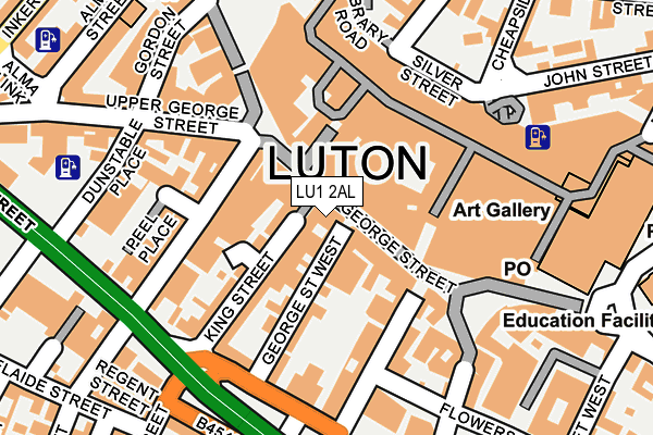 LU1 2AL map - OS OpenMap – Local (Ordnance Survey)