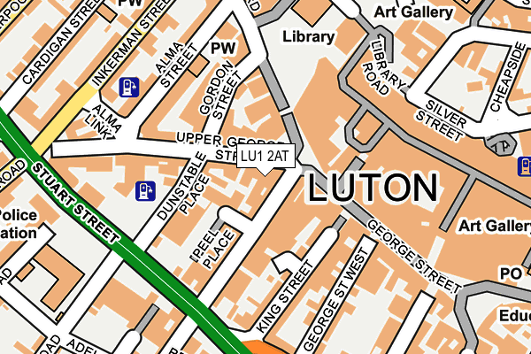 LU1 2AT map - OS OpenMap – Local (Ordnance Survey)