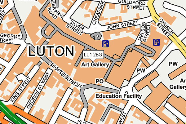 LU1 2BG map - OS OpenMap – Local (Ordnance Survey)