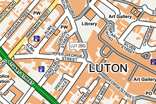 LU1 2BQ map - OS OpenMap – Local (Ordnance Survey)