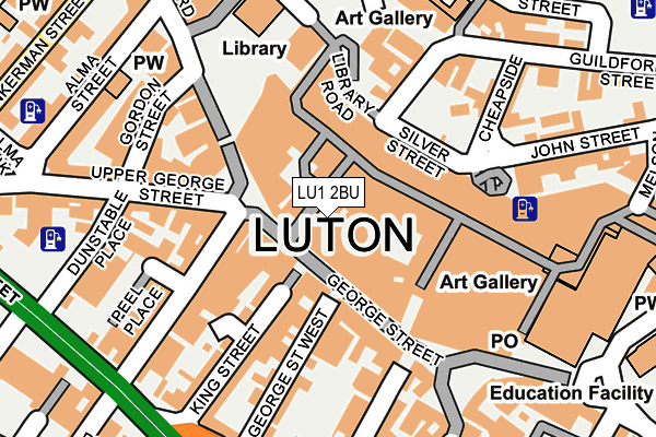 LU1 2BU map - OS OpenMap – Local (Ordnance Survey)