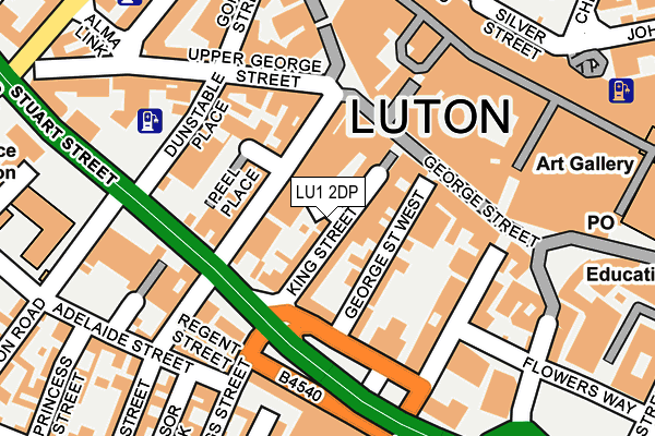 LU1 2DP map - OS OpenMap – Local (Ordnance Survey)