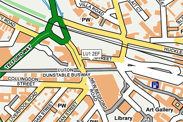 LU1 2EF map - OS OpenMap – Local (Ordnance Survey)