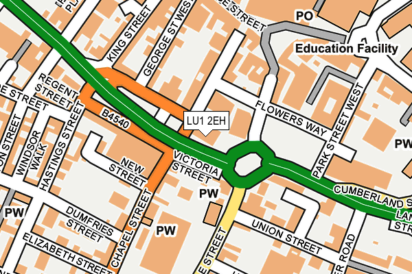 LU1 2EH map - OS OpenMap – Local (Ordnance Survey)