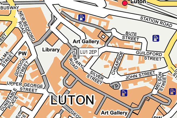 LU1 2EP map - OS OpenMap – Local (Ordnance Survey)