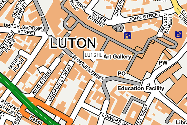 LU1 2HL map - OS OpenMap – Local (Ordnance Survey)