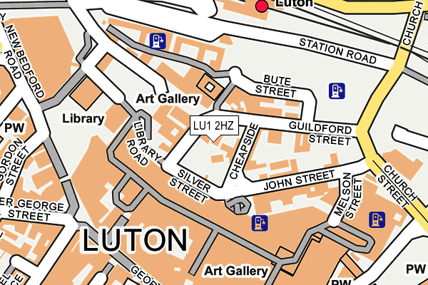 LU1 2HZ map - OS OpenMap – Local (Ordnance Survey)