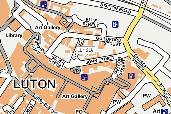 LU1 2JA map - OS OpenMap – Local (Ordnance Survey)