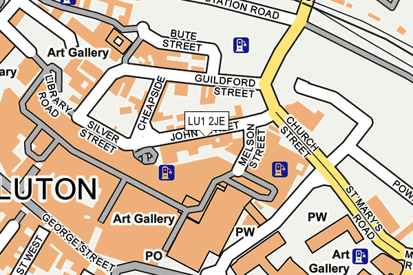 LU1 2JE map - OS OpenMap – Local (Ordnance Survey)