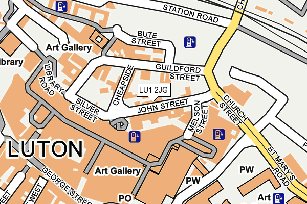 LU1 2JG map - OS OpenMap – Local (Ordnance Survey)