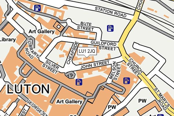 LU1 2JQ map - OS OpenMap – Local (Ordnance Survey)
