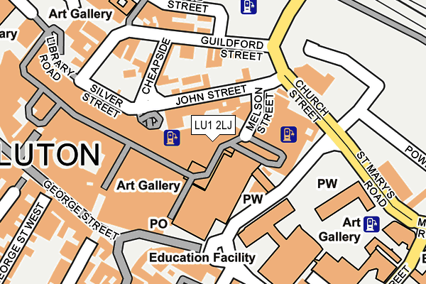 LU1 2LJ map - OS OpenMap – Local (Ordnance Survey)