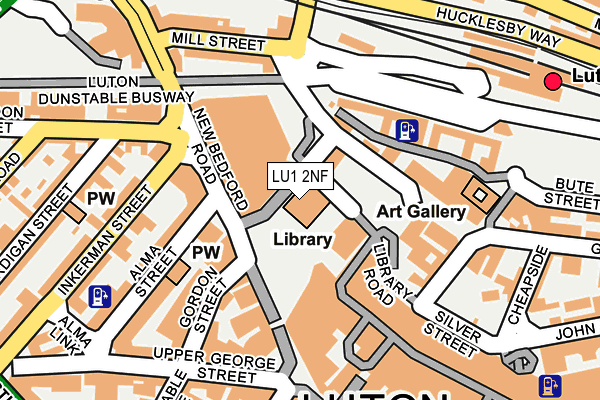 LU1 2NF map - OS OpenMap – Local (Ordnance Survey)