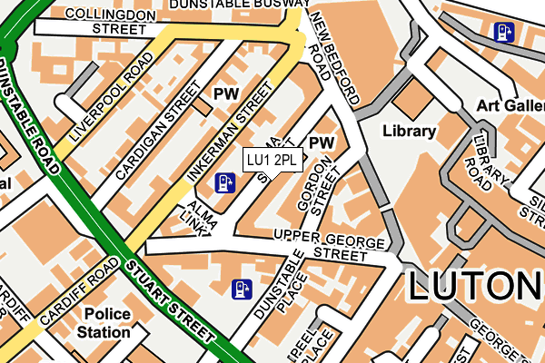 LU1 2PL map - OS OpenMap – Local (Ordnance Survey)