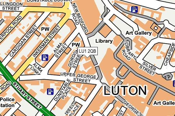 LU1 2QB map - OS OpenMap – Local (Ordnance Survey)