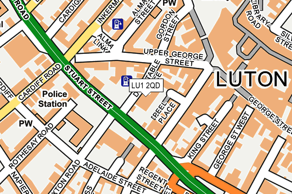 LU1 2QD map - OS OpenMap – Local (Ordnance Survey)