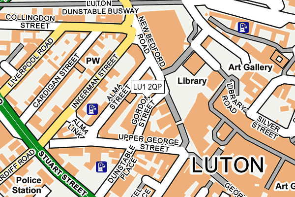 LU1 2QP map - OS OpenMap – Local (Ordnance Survey)