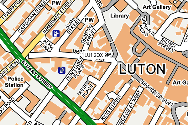 LU1 2QX map - OS OpenMap – Local (Ordnance Survey)