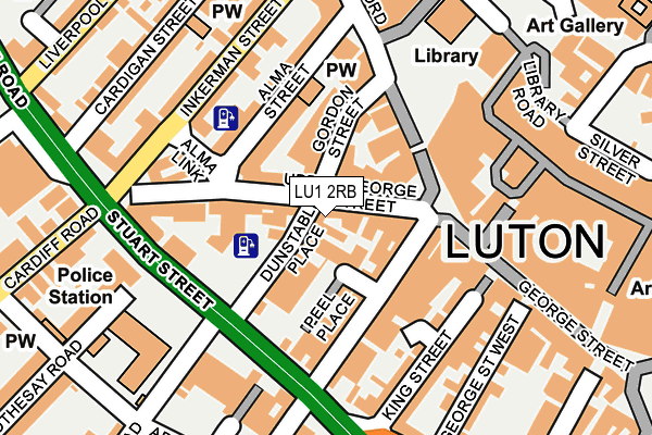 LU1 2RB map - OS OpenMap – Local (Ordnance Survey)
