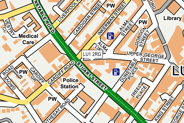 LU1 2RG map - OS OpenMap – Local (Ordnance Survey)