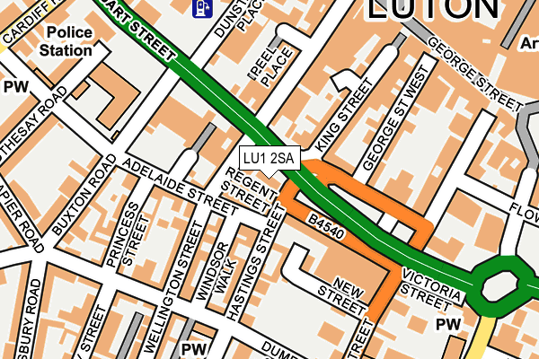 LU1 2SA map - OS OpenMap – Local (Ordnance Survey)