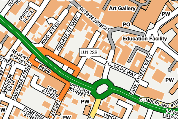 LU1 2SB map - OS OpenMap – Local (Ordnance Survey)