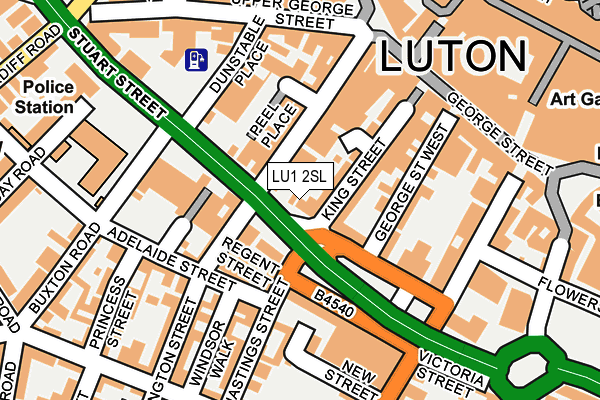LU1 2SL map - OS OpenMap – Local (Ordnance Survey)
