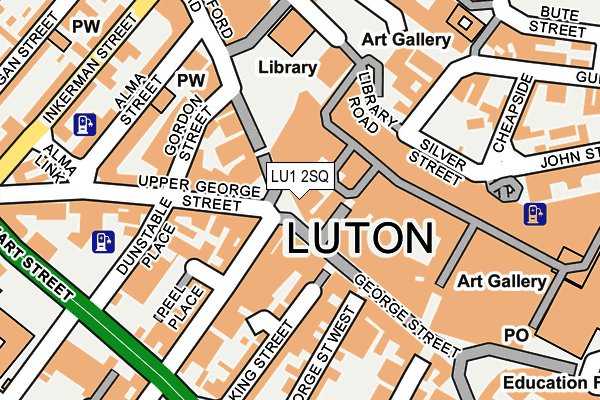 LU1 2SQ map - OS OpenMap – Local (Ordnance Survey)