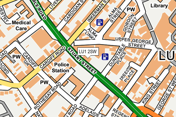 LU1 2SW map - OS OpenMap – Local (Ordnance Survey)