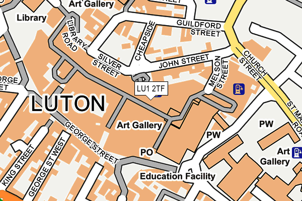 LU1 2TF map - OS OpenMap – Local (Ordnance Survey)