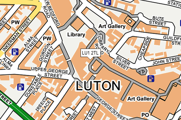 LU1 2TL map - OS OpenMap – Local (Ordnance Survey)