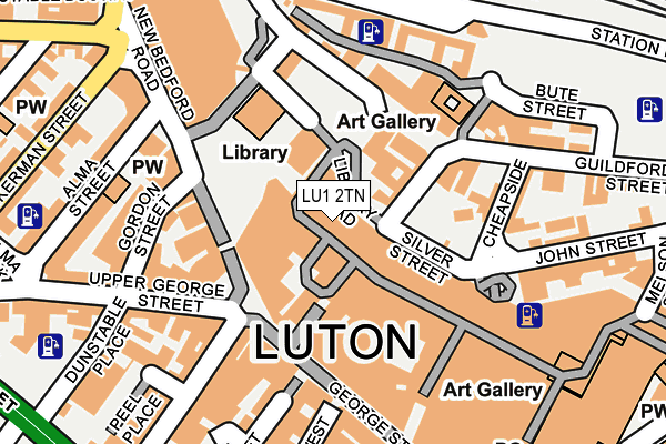 LU1 2TN map - OS OpenMap – Local (Ordnance Survey)