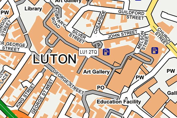 LU1 2TQ map - OS OpenMap – Local (Ordnance Survey)