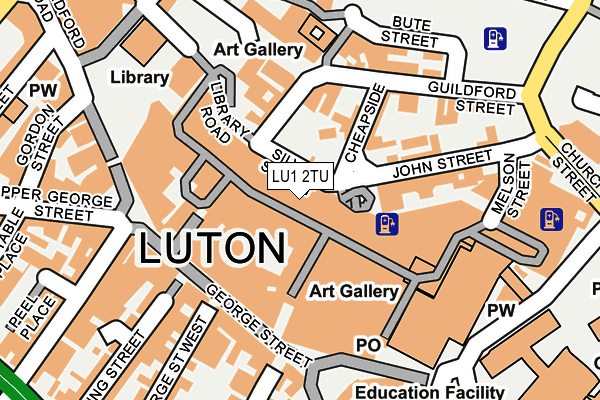 LU1 2TU map - OS OpenMap – Local (Ordnance Survey)