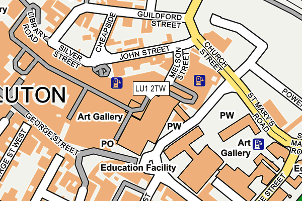 LU1 2TW map - OS OpenMap – Local (Ordnance Survey)