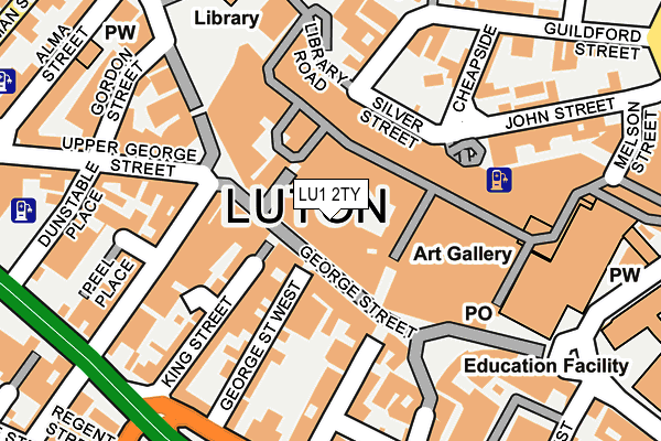 LU1 2TY map - OS OpenMap – Local (Ordnance Survey)