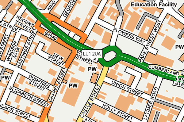 LU1 2UA map - OS OpenMap – Local (Ordnance Survey)