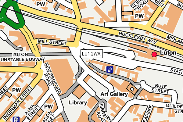LU1 2WA map - OS OpenMap – Local (Ordnance Survey)