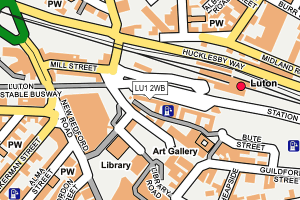 LU1 2WB map - OS OpenMap – Local (Ordnance Survey)